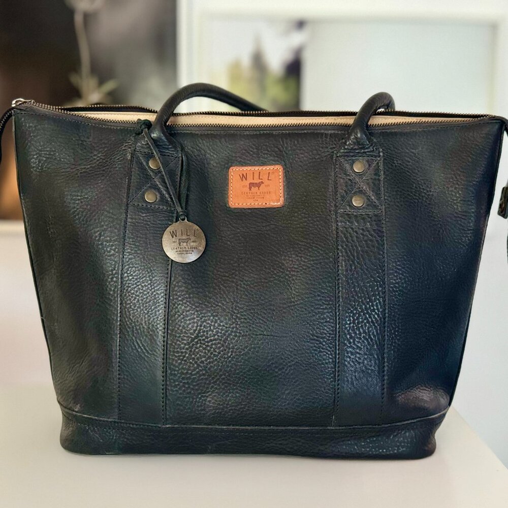 Will Leather Goods Twenty-Four Seven Leather Tote - Black